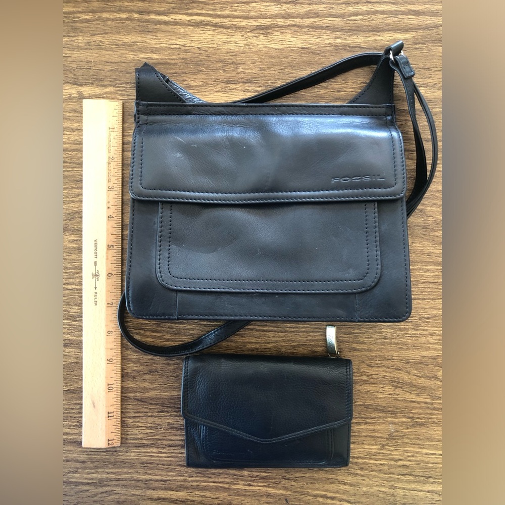 Fossil Leather Shoulder Bag and Wallet